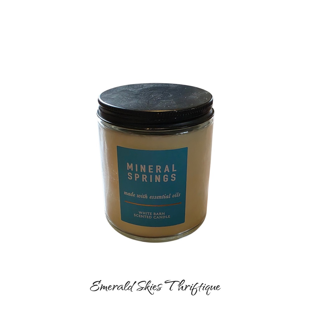 White barn bath and body works mineral springs single wick candle new free ship